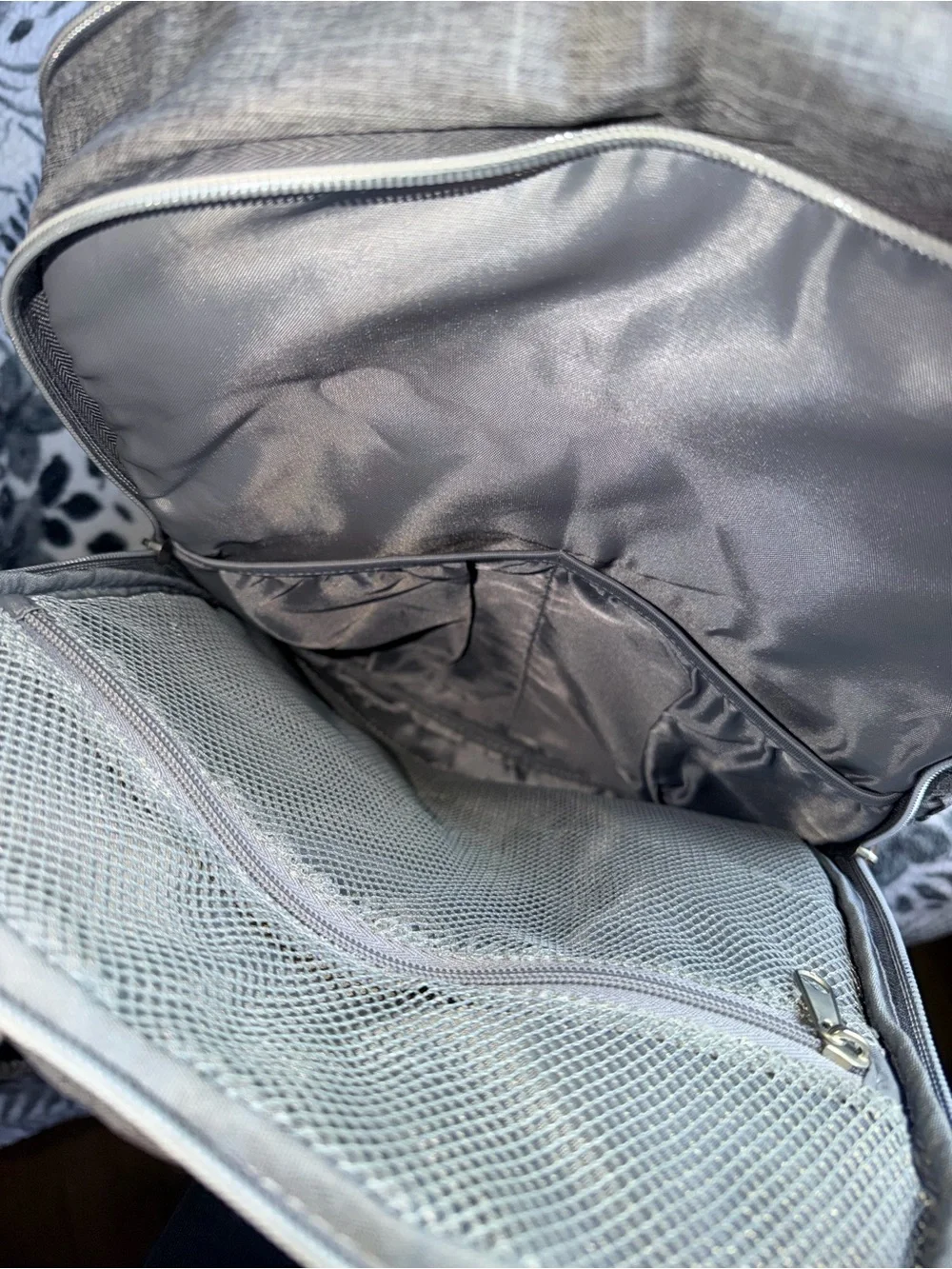 Target Gray Men's Backpack with Brown Leather Accents